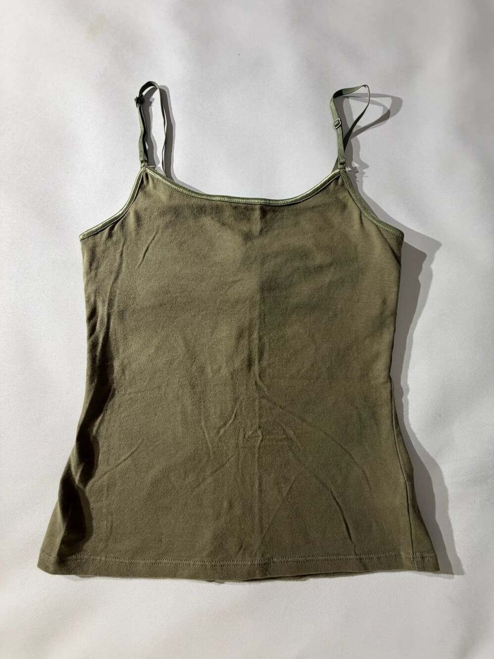 Zenana S Olive Green Cami Tank Top Sleeveless Adjustable Straps Basic Y2K